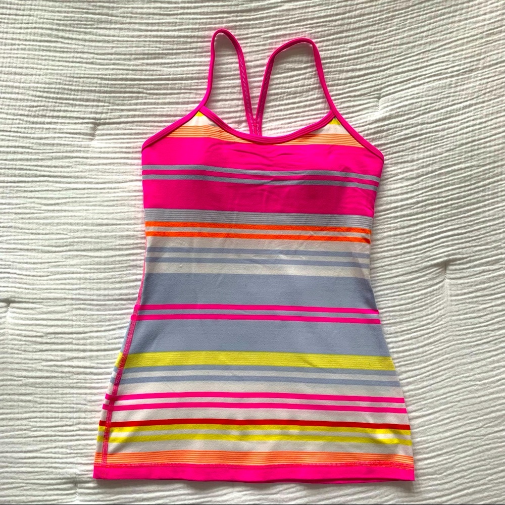Lululemon Power Y Tank - Multistripe, size 4